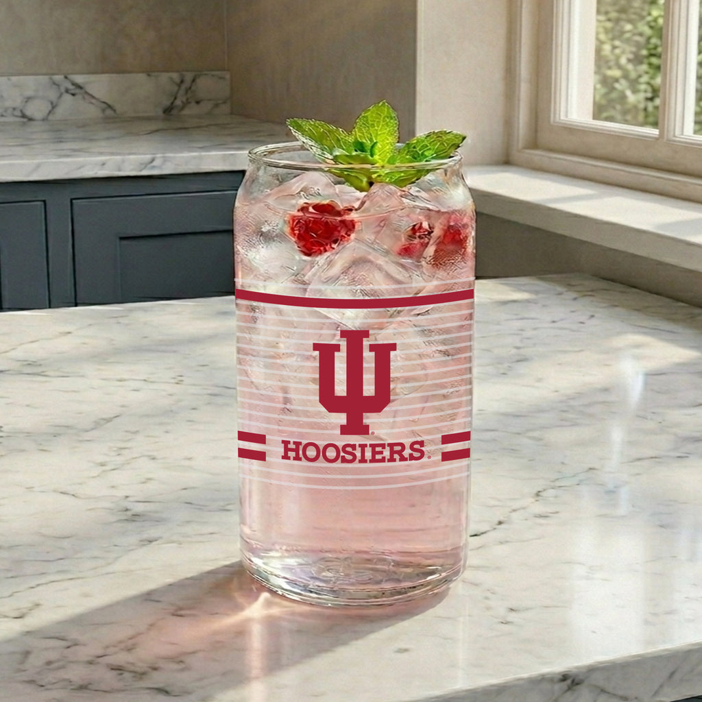 Set of 2 Indiana Hoosiers 16oz XD Ring Can Glasses