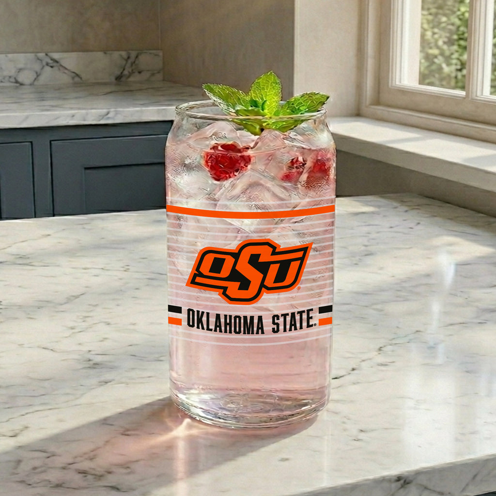 Set of 2 Oklahoma State Cowboys 16oz XD Ring Can Glasses