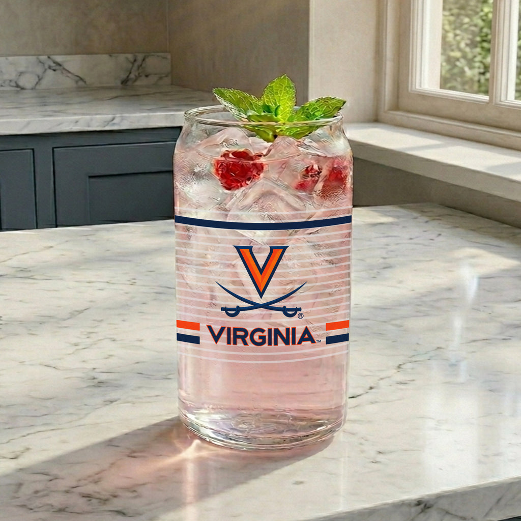 Set of 2 Virginia Cavaliers 16oz XD Ring Can Glasses