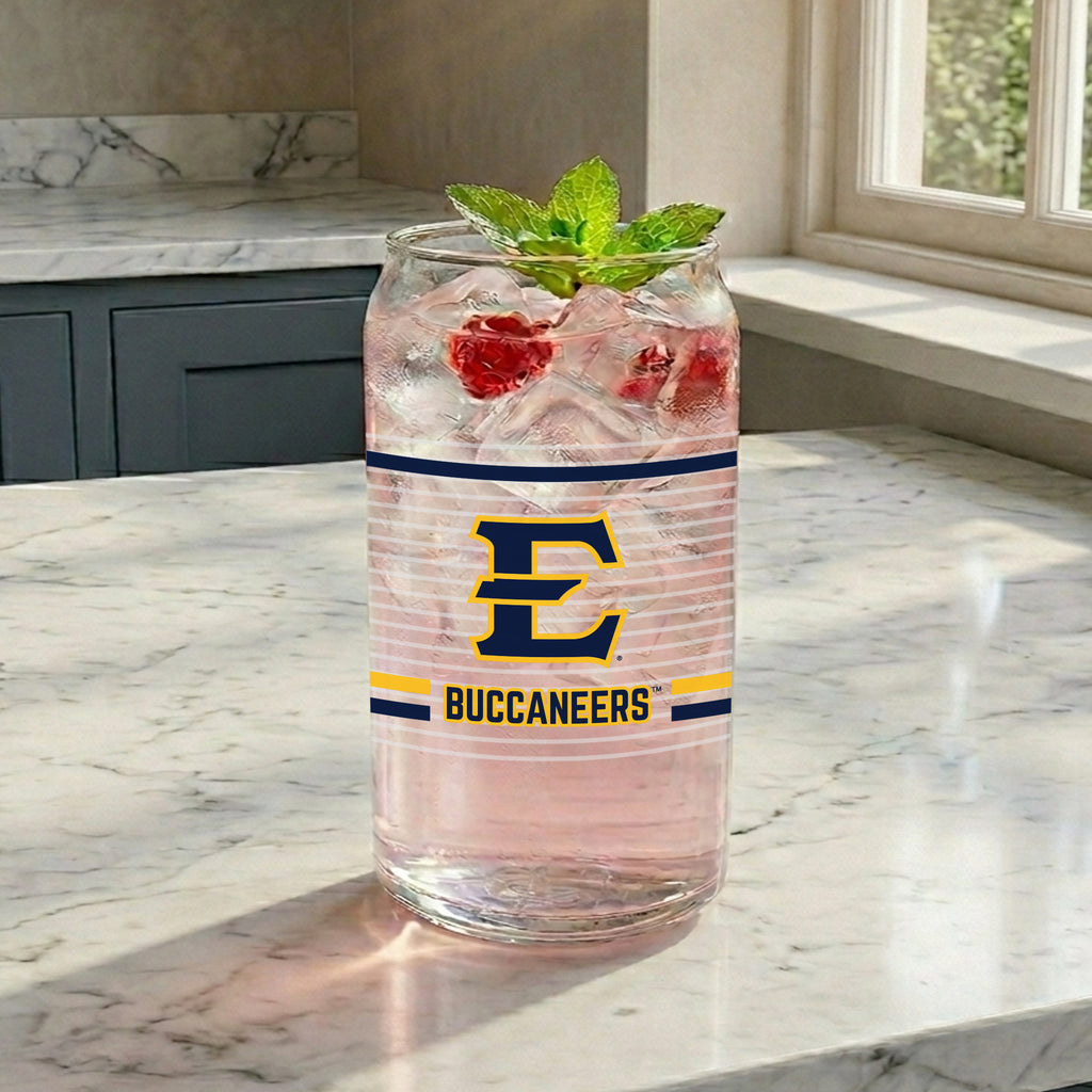 Set of 2 East Tennessee Buccaneers 16oz XD Ring Can Glasses