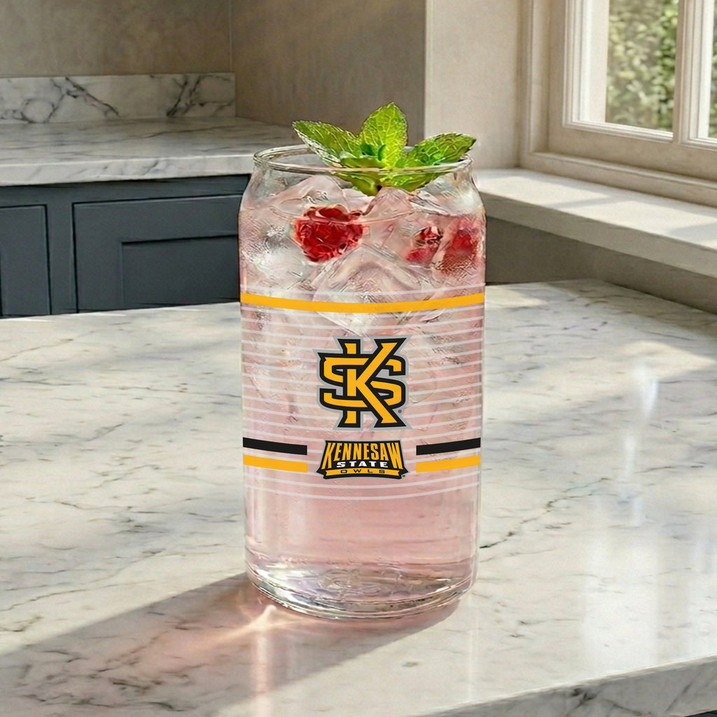 Set of 2 Kennesaw State Owls 16oz XD Ring Can Glasses