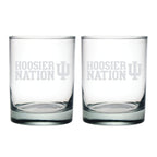14oz Indiana Hoosiers Etched Slogan DOF 2 Pack