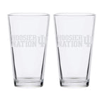 16oz Indiana Hoosiers Etched Slogan Pint 2 Pack