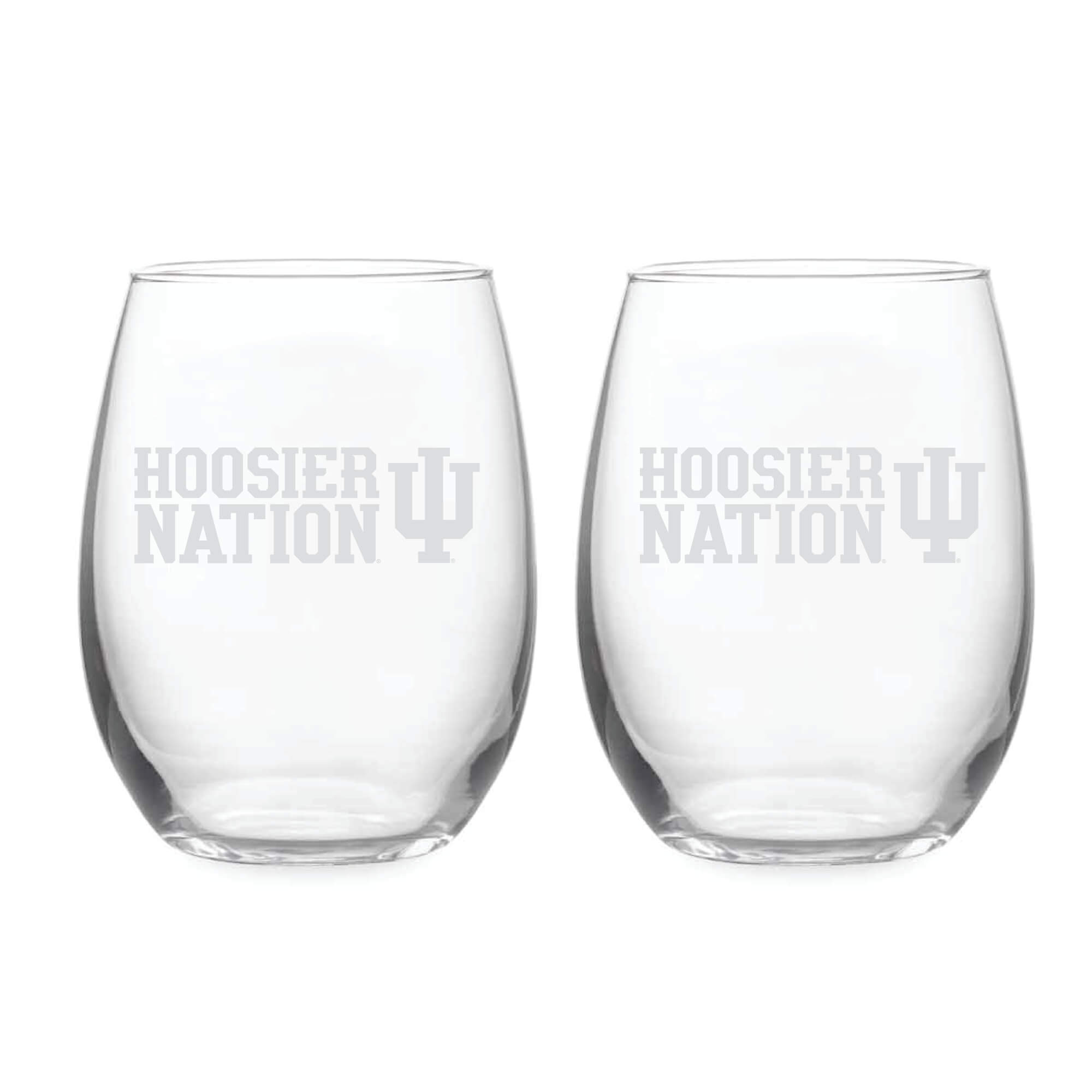 21oz Indiana Hoosiers Etched Slogan Stemless 2 Pack