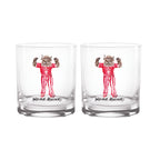 Indiana Hoosiers Mascot by Laura Wilcox Set of two 14oz Rock Glasses