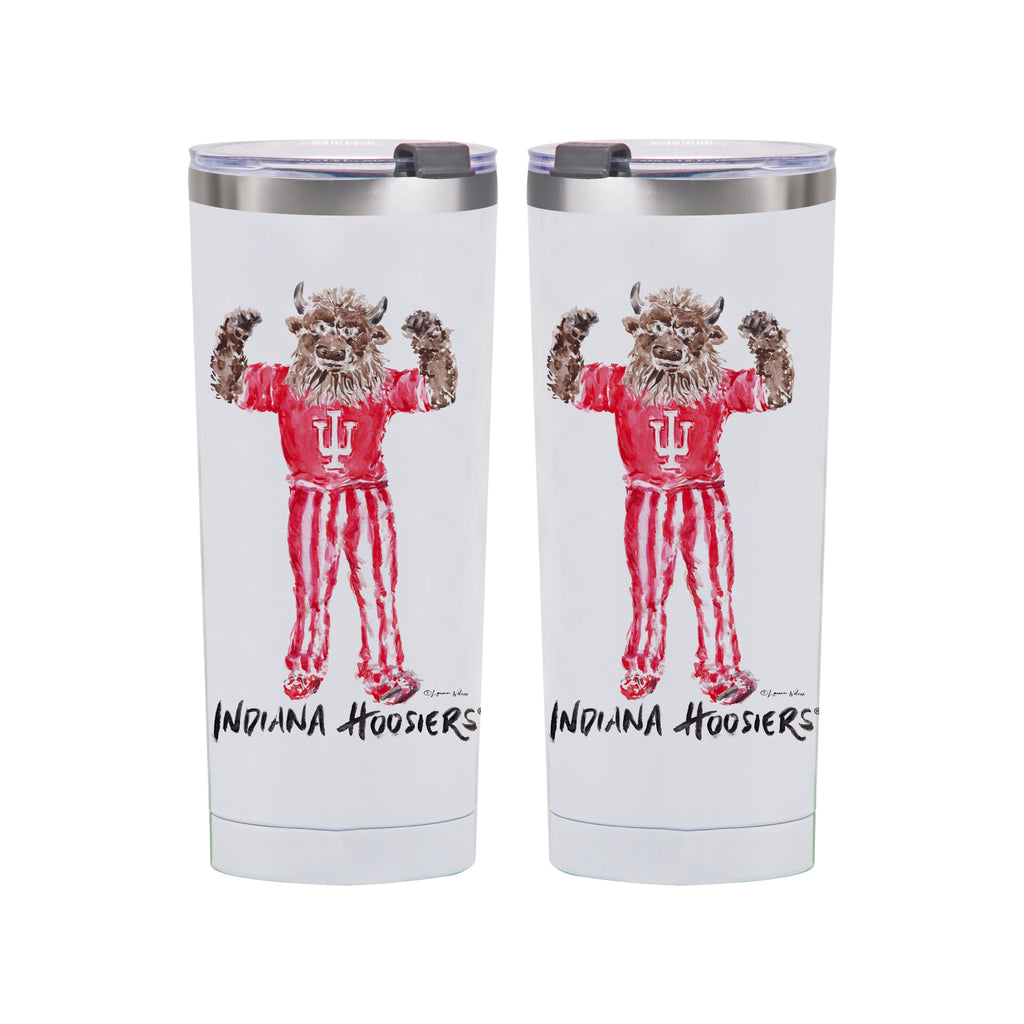 Indiana Hoosiers Mascot by Laura Wilcox 24oz Stainless Steel Tumbler