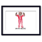 Indiana Hoosiers Mascot by Laura Wilcox, Framed Watercolor Wall Art 11" x 14"