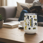 18oz Michigan Wolverines Basketball Sketch Stainless Tumbler