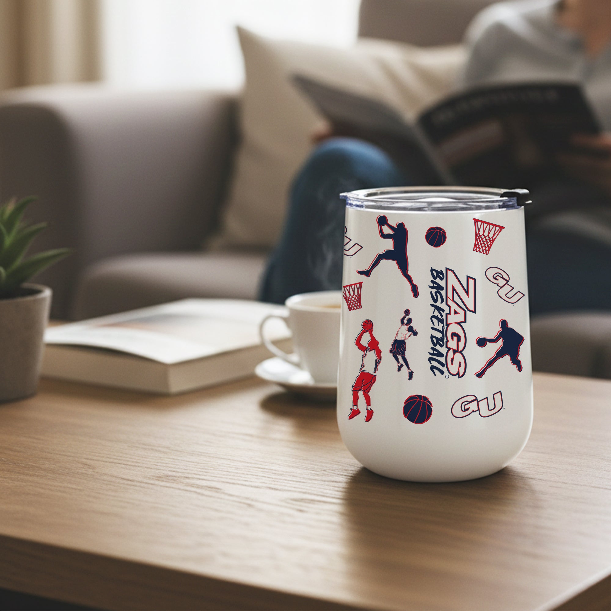 18oz Gonzaga Bulldogs Basketball Sketch Stainless Tumbler