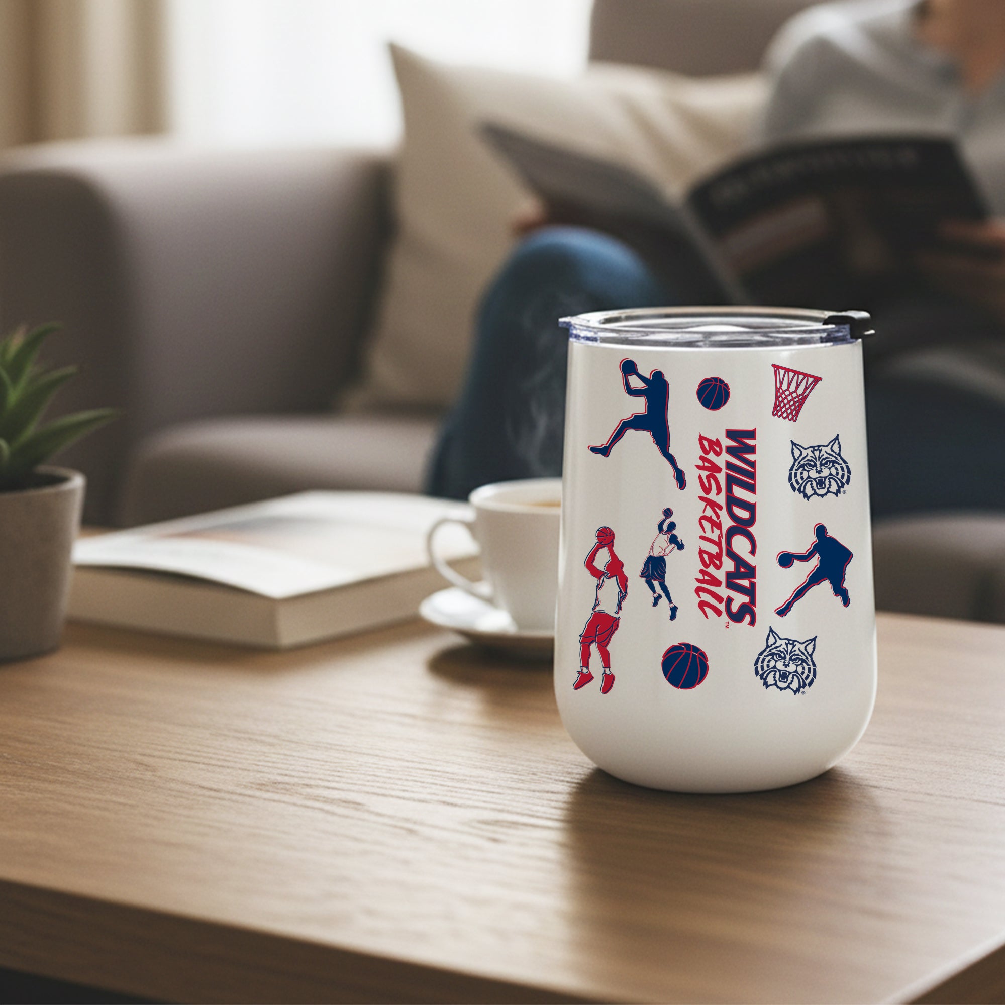 18oz Arizona Wildcats Basketball Sketch Stainless Tumbler