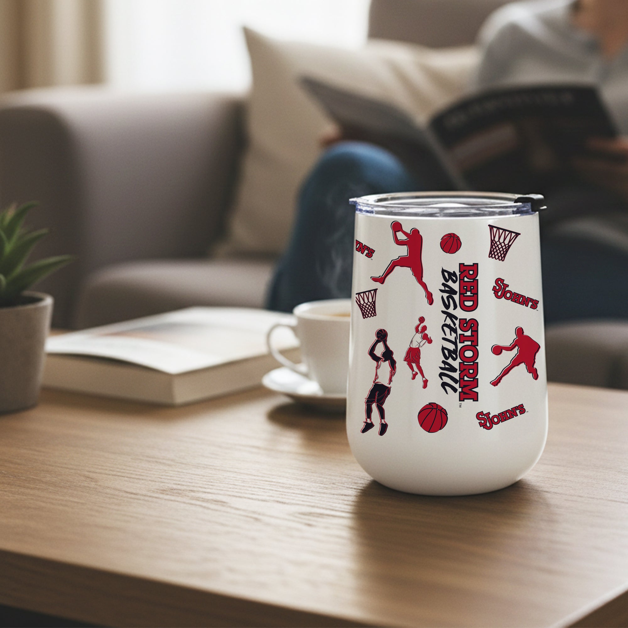 18oz St. Johns Basketball Sketch Stainless Tumbler