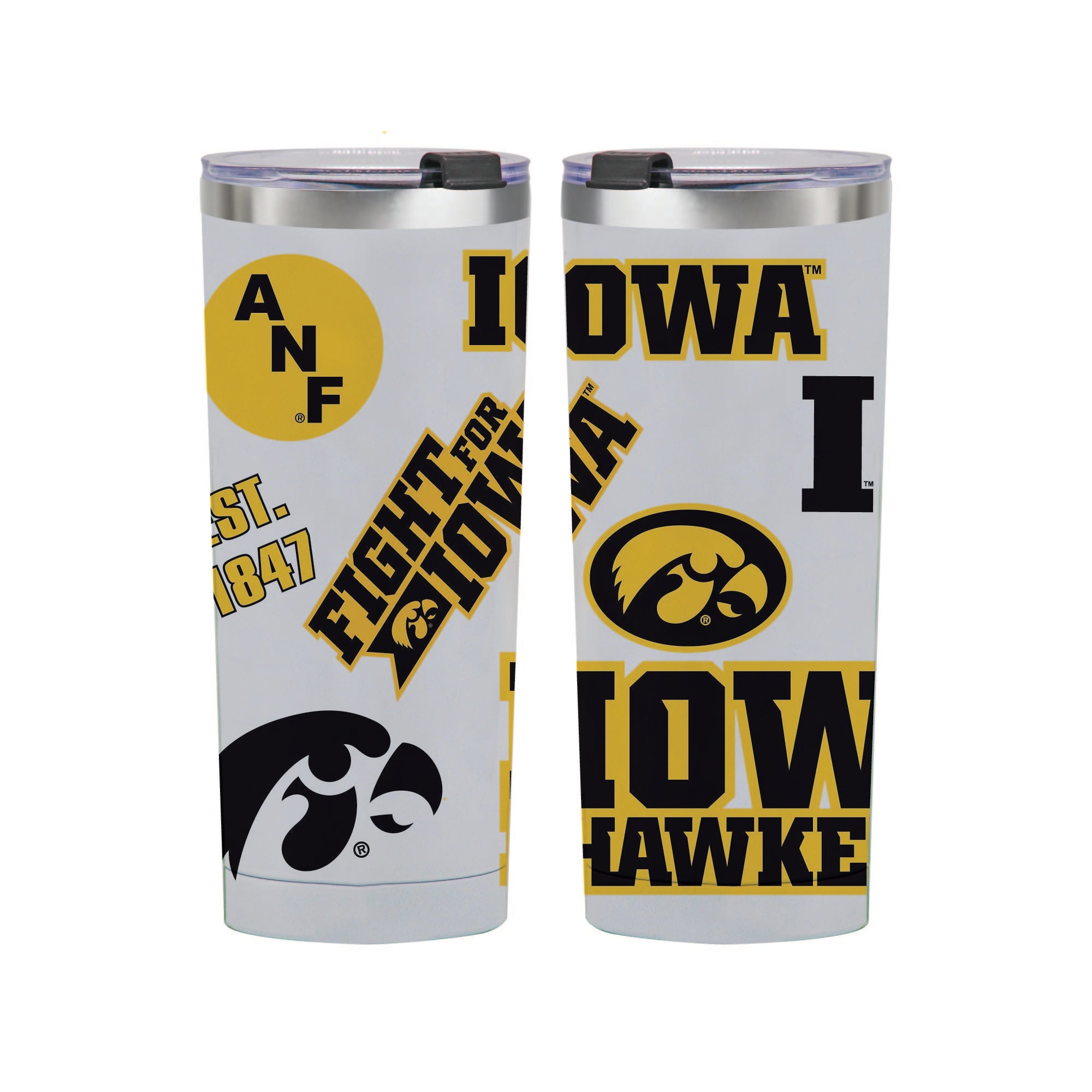 24oz Iowa Hawkeyes Medley Stainless Steel Tumbler