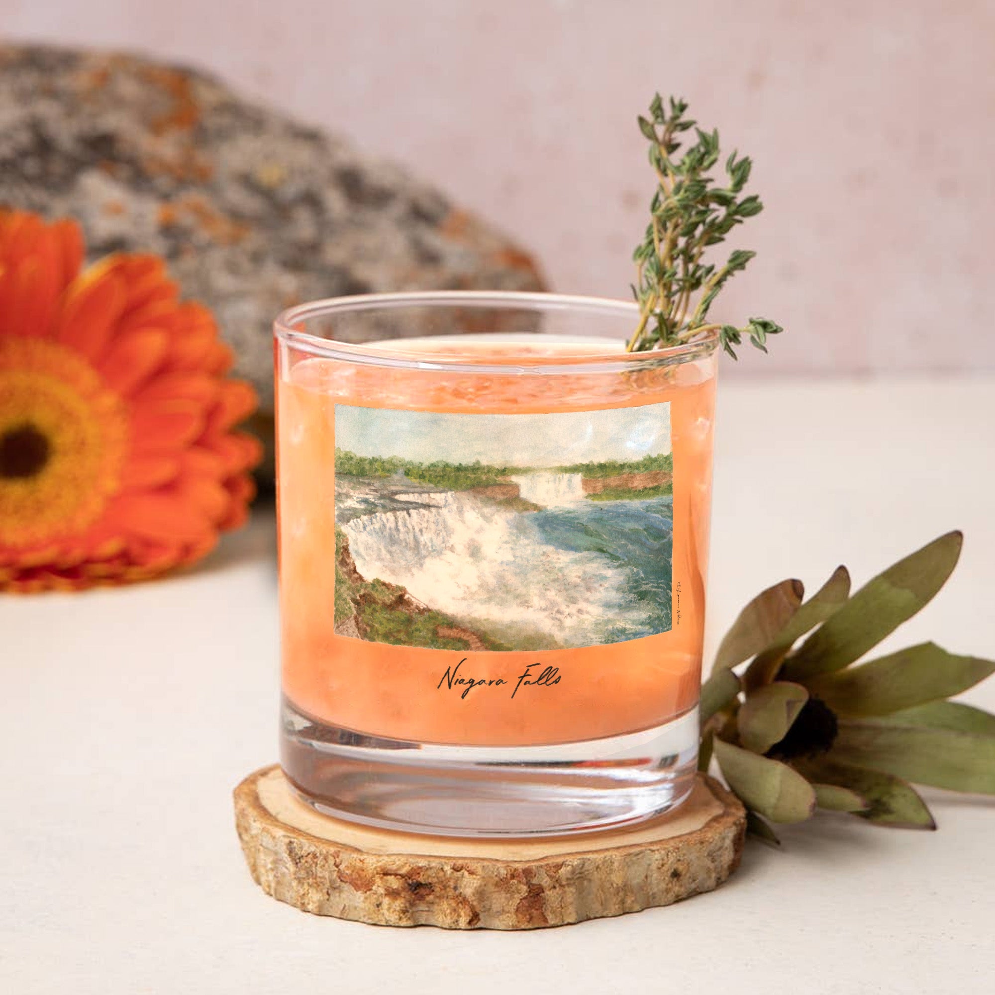 14oz Niagara Falls National Park 2-Pack Rock Glass Set by Laura Wilcox