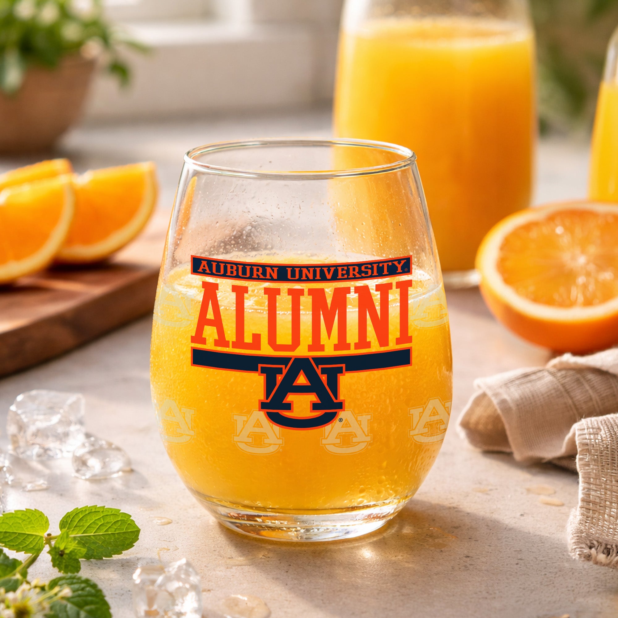 Set of 2 Auburn Tigers Alumni 15oz Stemless