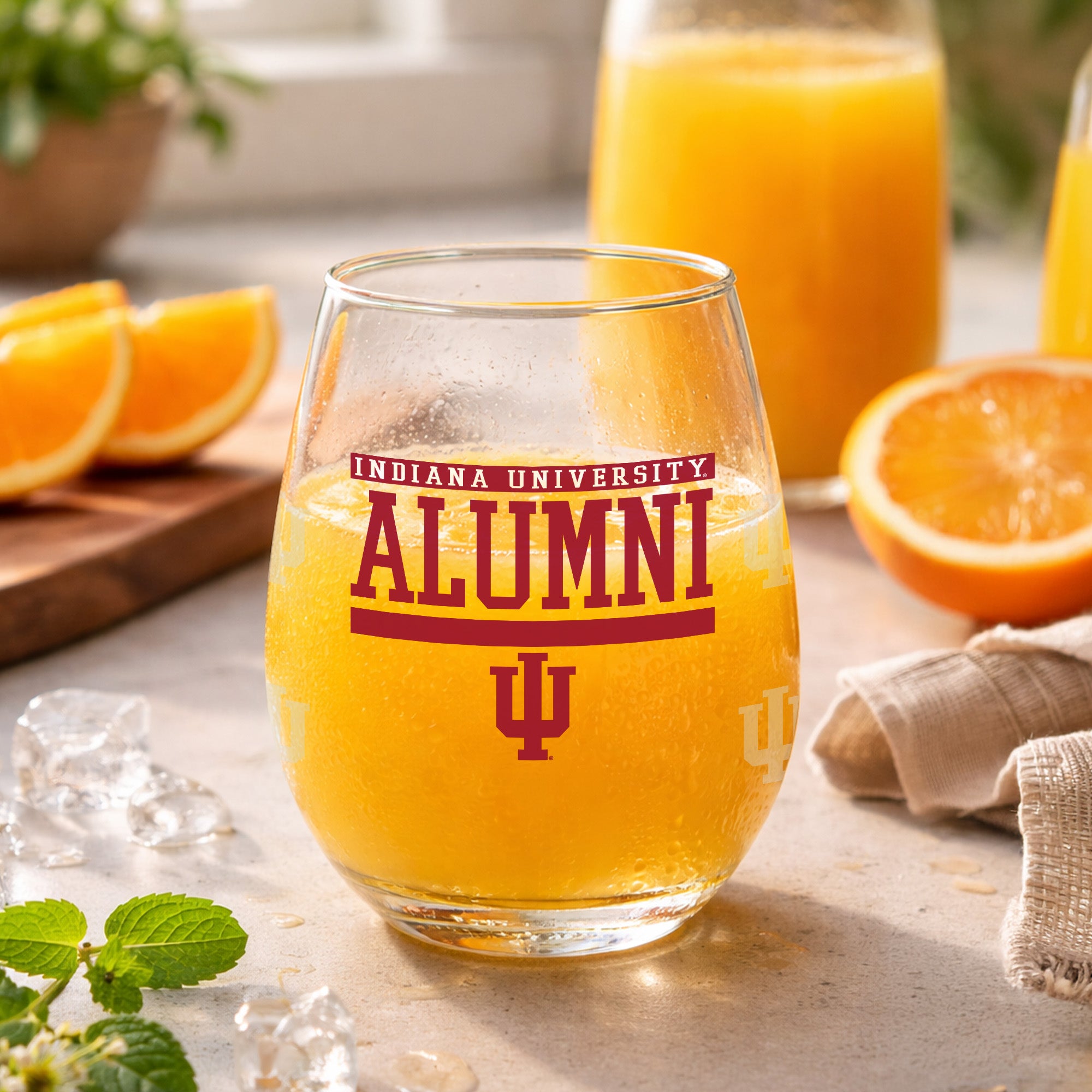 Set of 2 Indiana Hoosiers Alumni 15oz Stemless