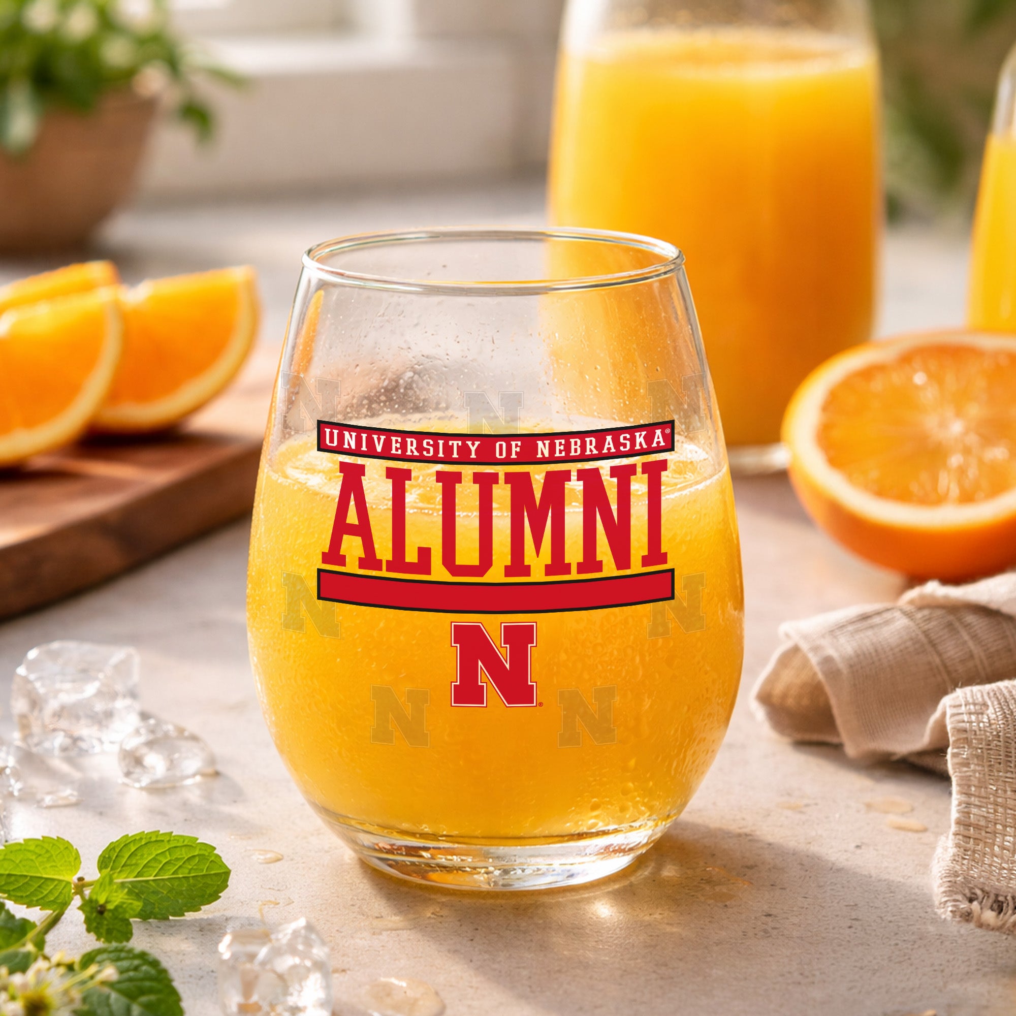 Set of 2 Nebraska Cornhuskers Alumni 15oz Stemless