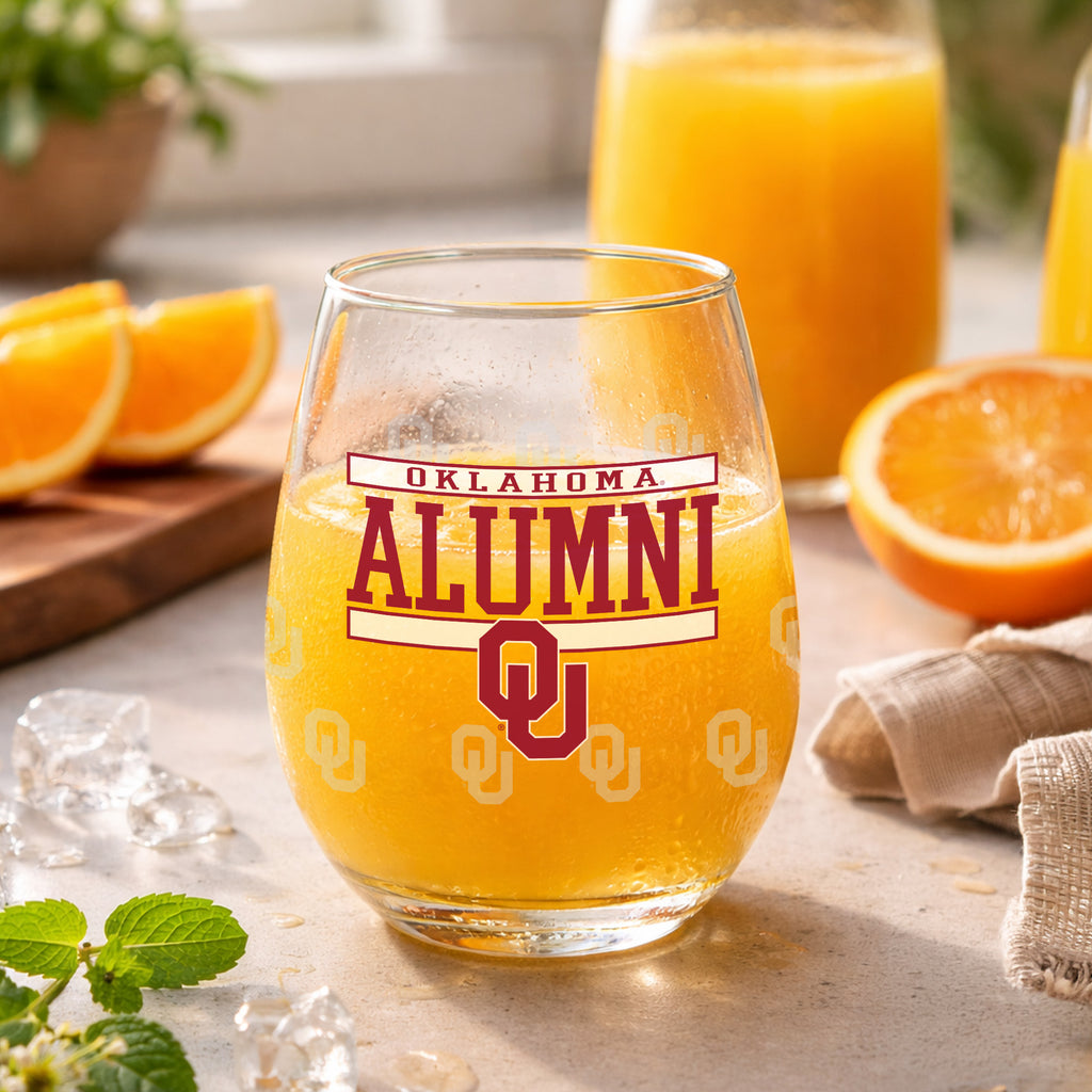 Set of 2 Oklahoma Sooners Alumni 15oz Stemless