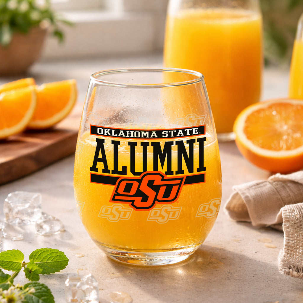 Set of 2 Oklahoma State Cowboys Alumni 15oz Stemless