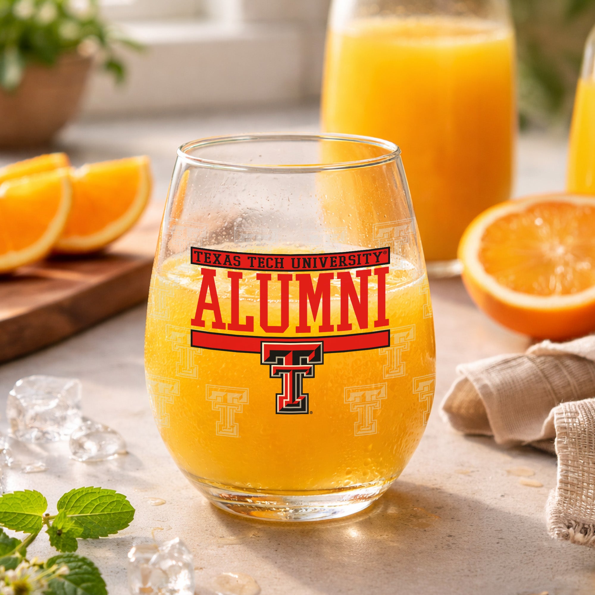 Set of 2 Texas Tech Red Raiders Alumni 15oz Stemless