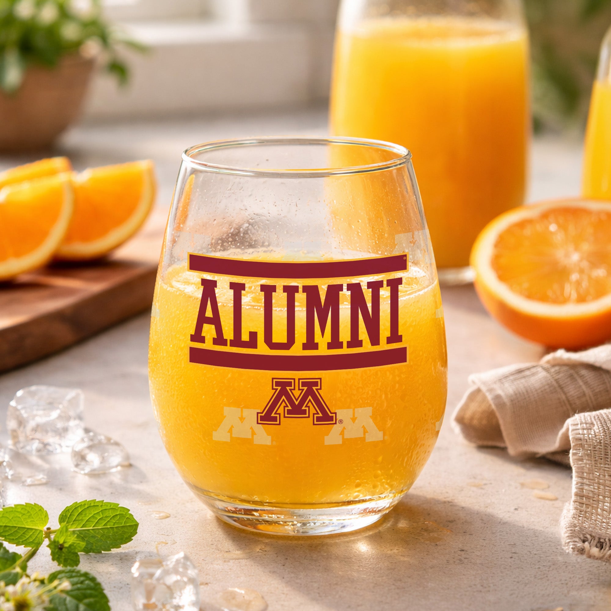 Set of 2 Minnesota Golden Gophers Alumni 15oz Stemless