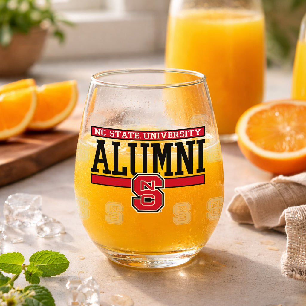 Set of 2 NC State Wolfpack Alumni 15oz Stemless