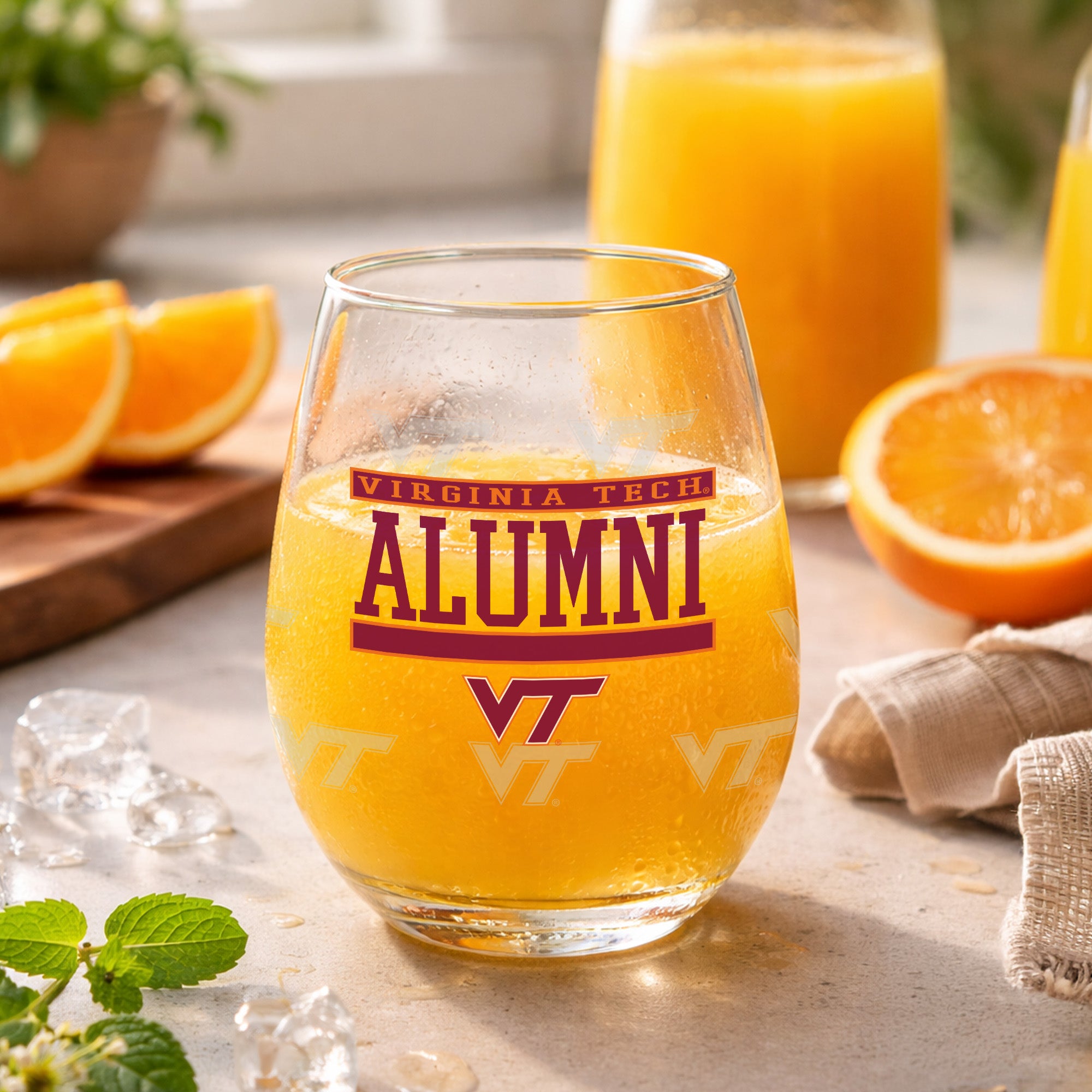 Set of 2 Virginia Tech Hokies Alumni 15oz Stemless