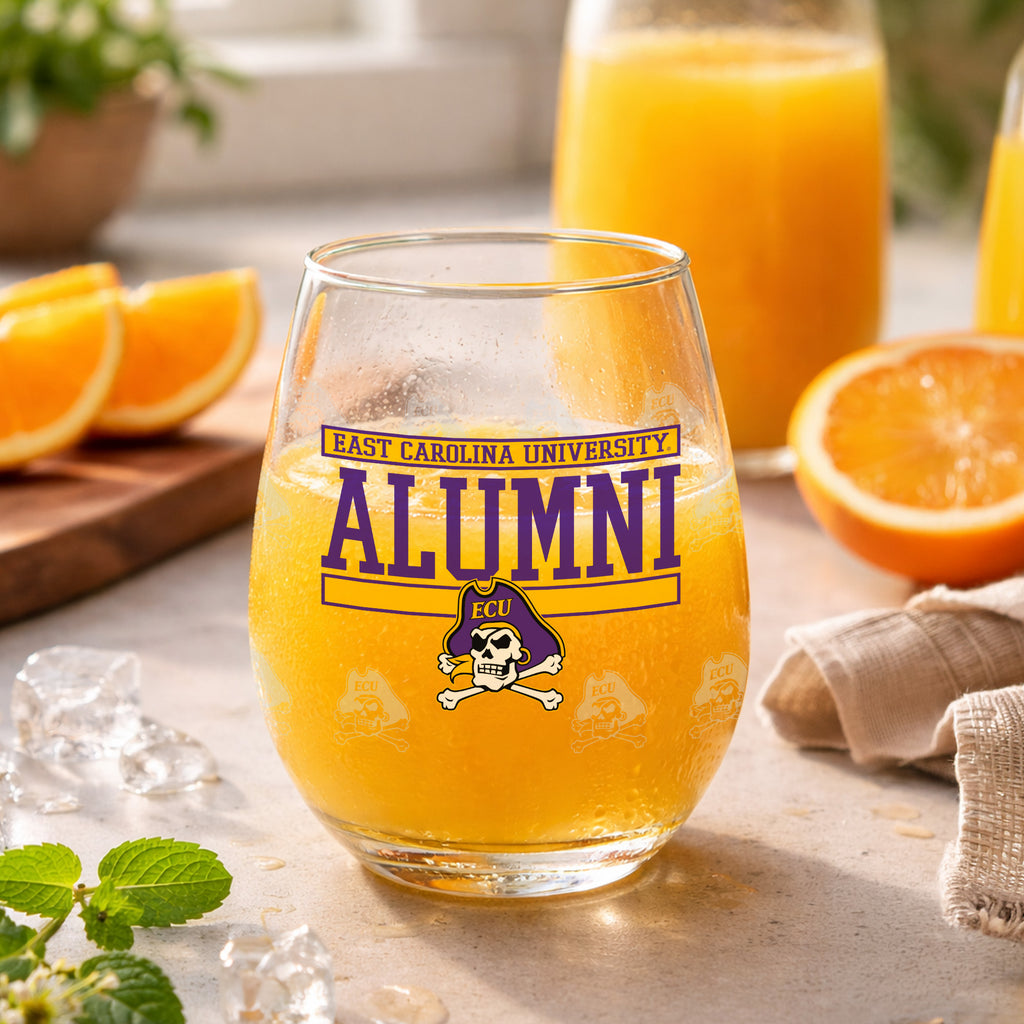 Set of 2 East Carolina Pirates Alumni 15oz Stemless