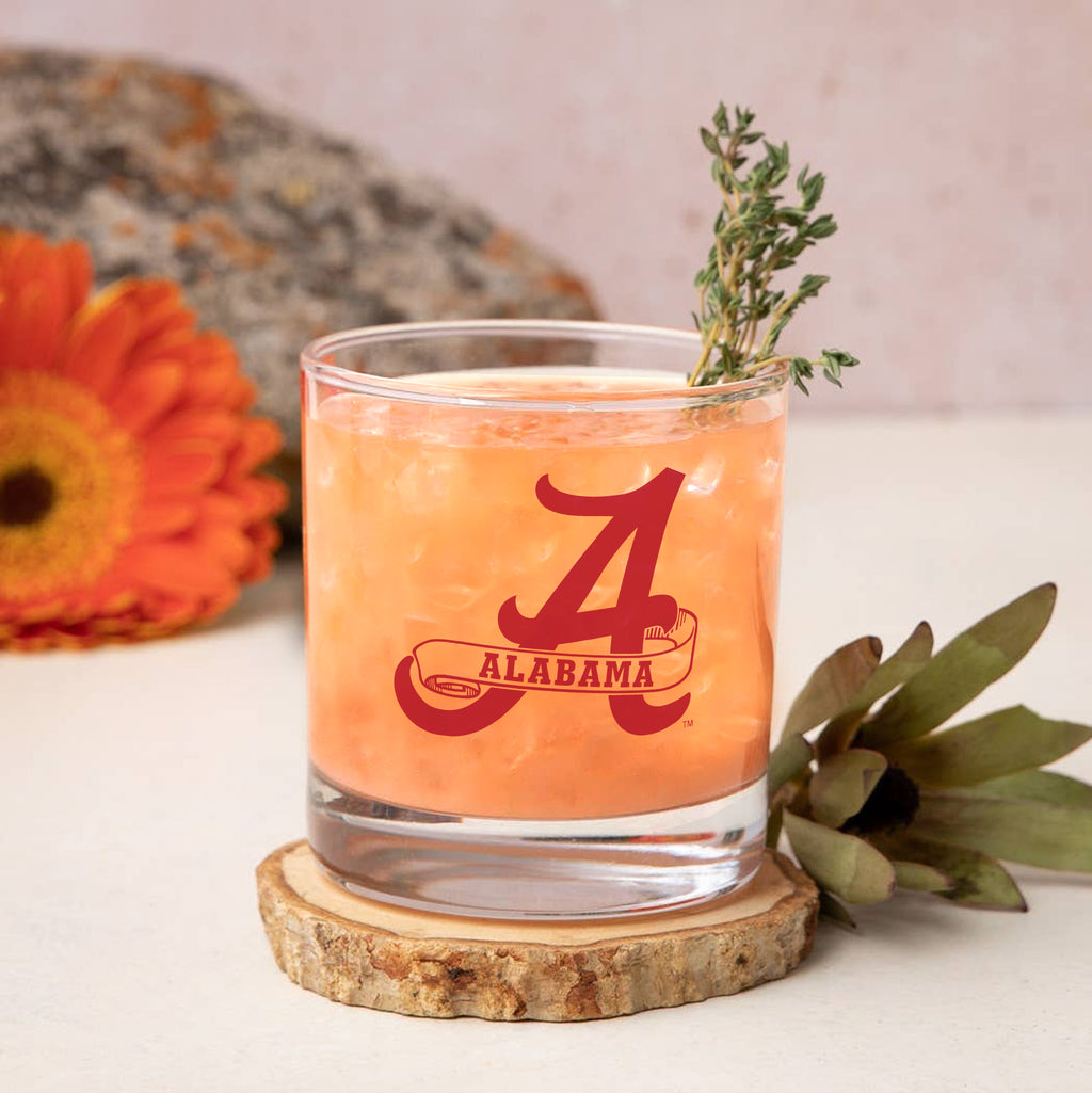 Set of 2 Alabama Crimson Tide College Vault Sketch 14oz Rocks Glasses