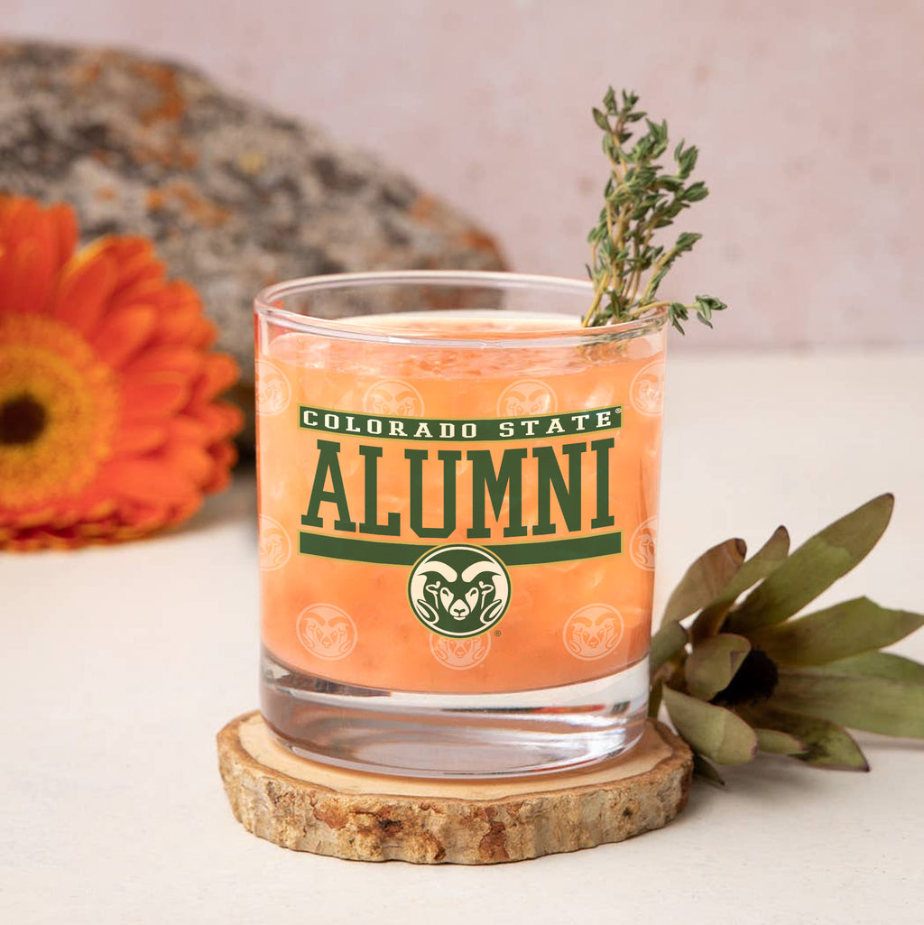 Set of 2 Colorado State Rams 14oz Alumni Rocks Glasses