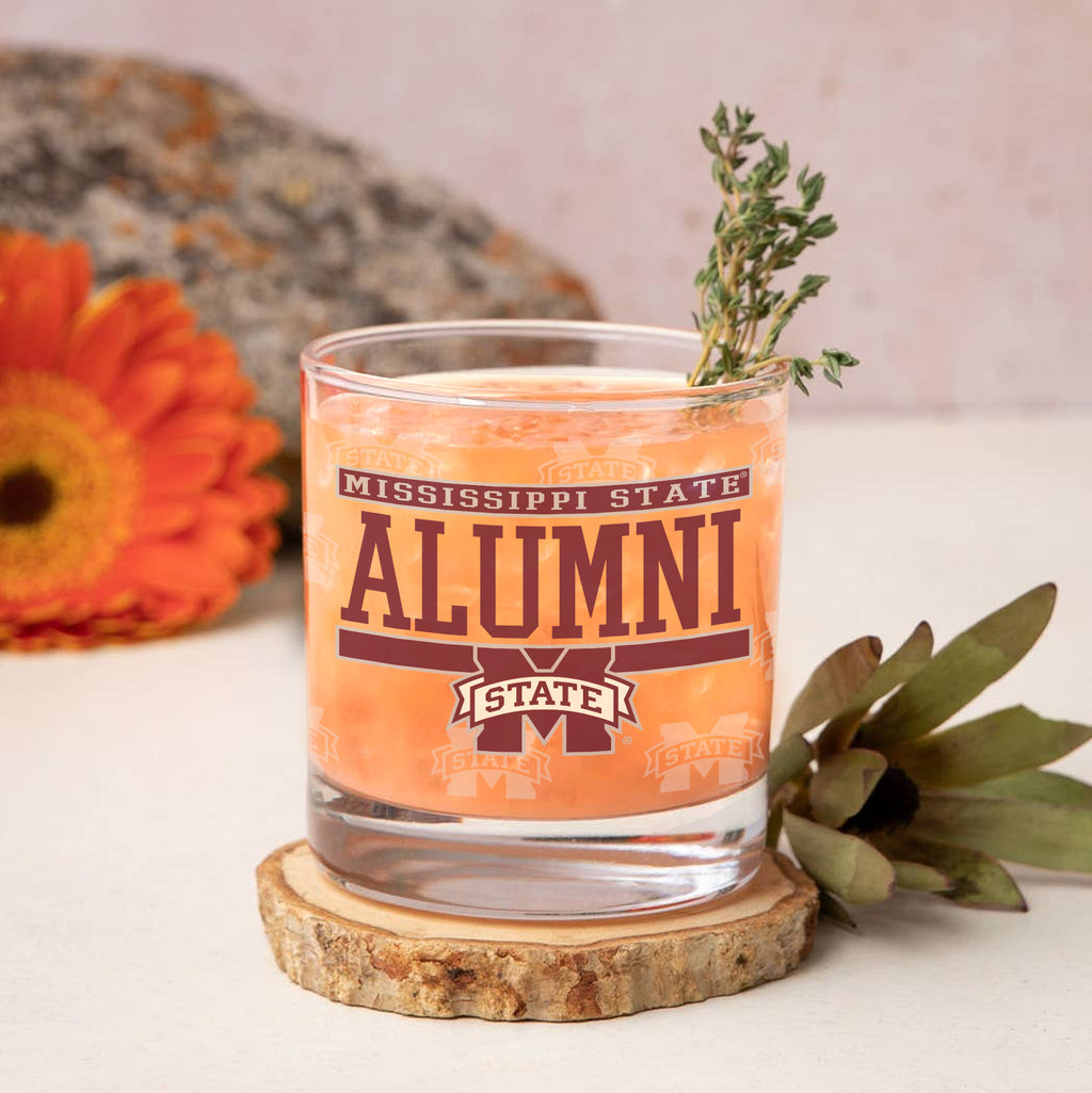 Set of 2 Mississippi State Bulldogs 14oz Alumni Rocks Glasses