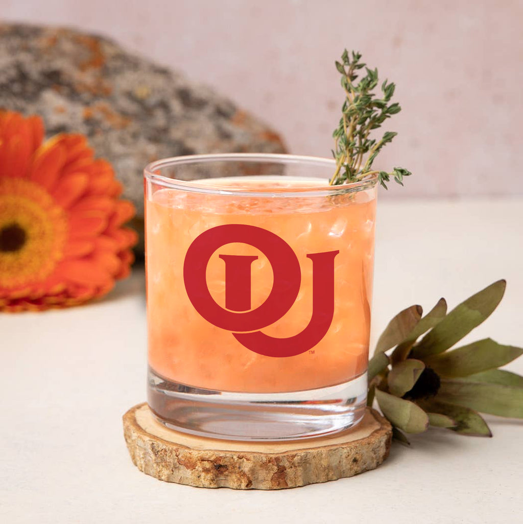 Set of 2 Oklahoma Sooners College Vault Sketch 14oz Rocks Glasses