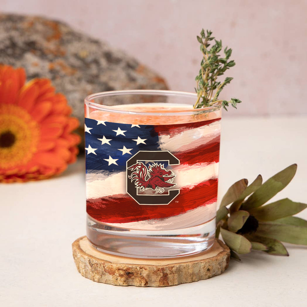 Set of 2 South Carolina Gamecocks 14oz Americana Rocks Glasses