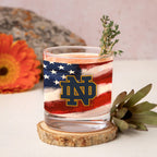 Set of 2 Notre Dame Fighting Irish 14oz Americana Rocks Glasses