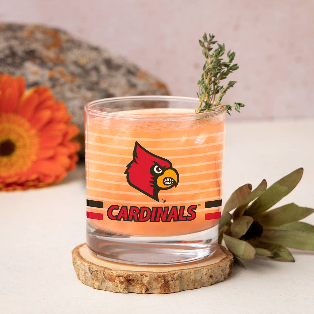 Set of 2 Louisville Cardinals 14oz Ring Rocks Glasses