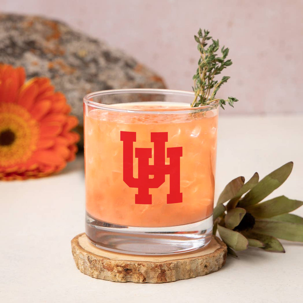 Set of 2 Houston Cougars College Vault Sketch 14oz Rocks Glasses