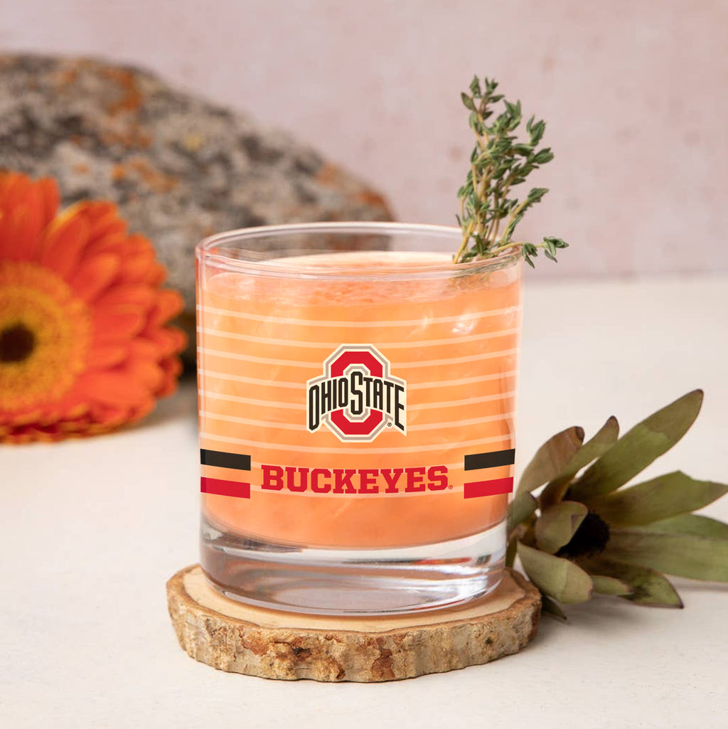 Set of 2 Ohio State Buckeyes 14oz Ring Rocks Glasses