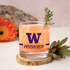 Set of 2 Washington Huskies 14oz Ring Rocks Glasses
