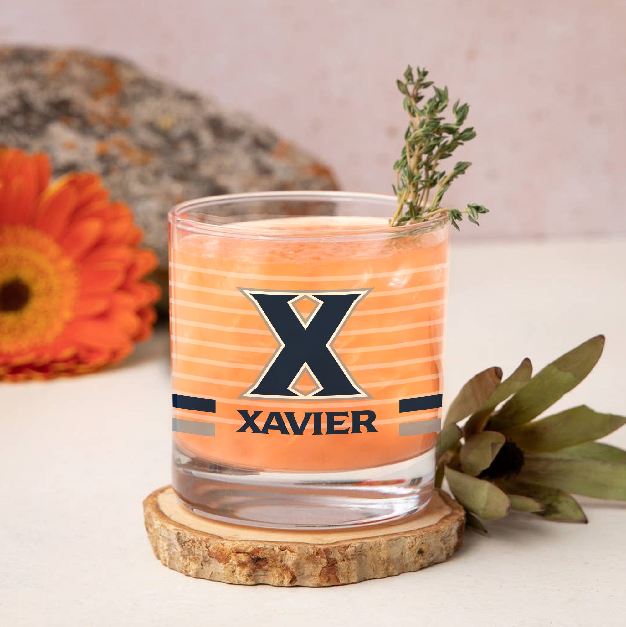 Set of 2 Xavier Musketeers 14oz Ring Rocks Glasses