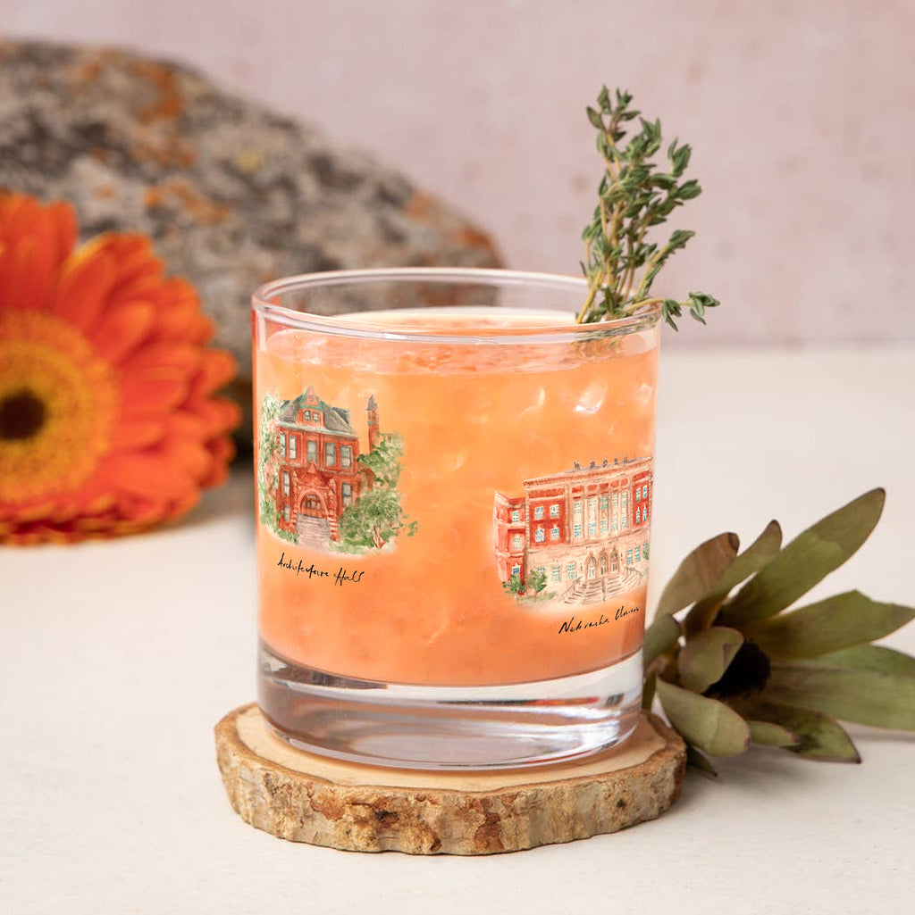 14oz Nebraska Cornhuskers Laura Wilcox University Collection 2-Pack Glass Set