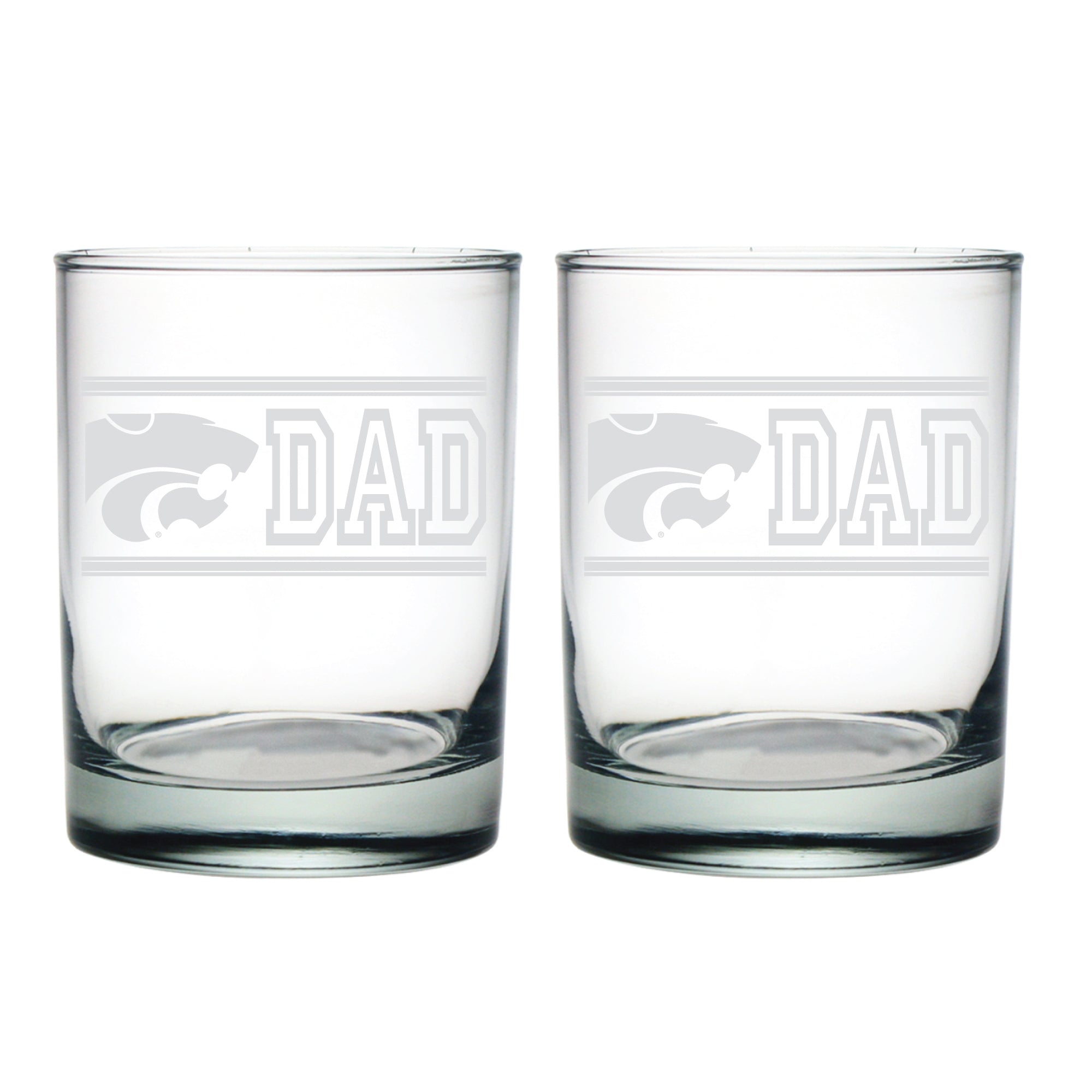14oz Kansas State Wildcats Etched Dad DOF 2 Pack
