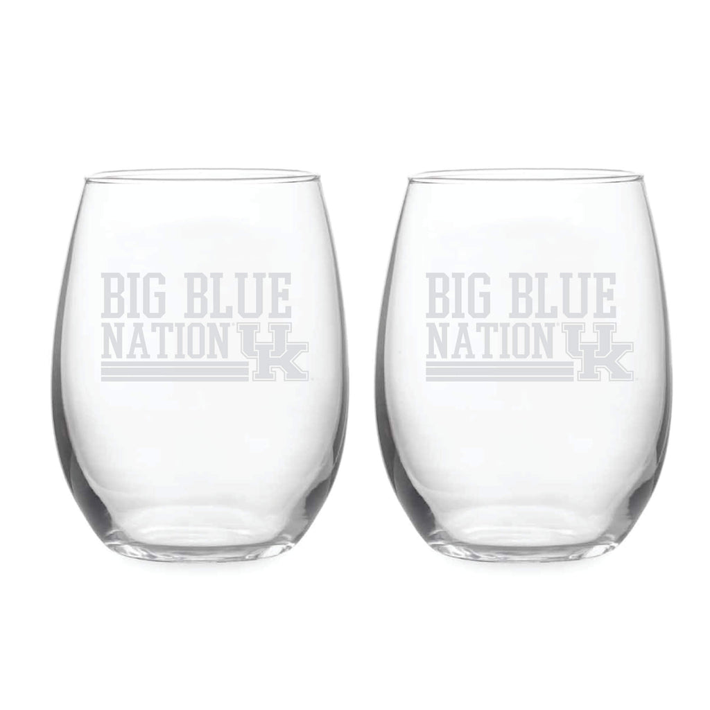 21oz Kentucky Wildcats Etched Slogan Stemless 2 Pack