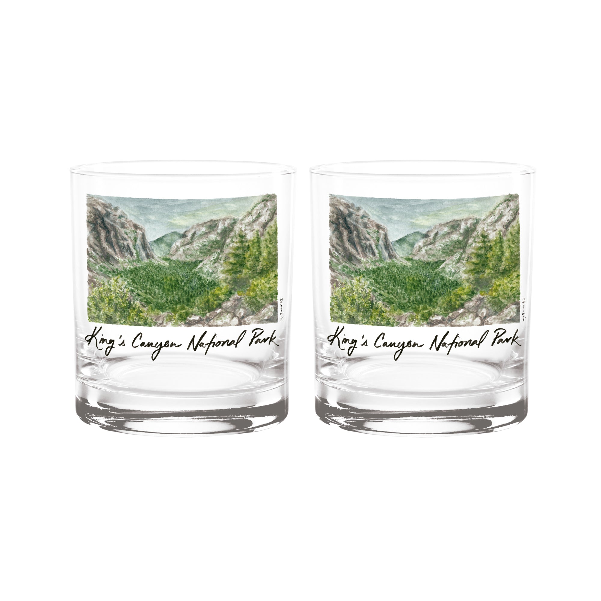 14oz Kings Canyon National Park 2-Pack Rock Glass Set by Laura Wilcox