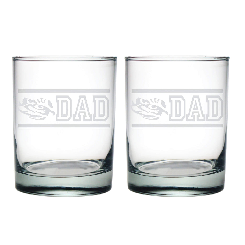 14oz LSU Tigers Etched Dad DOF 2 Pack