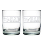 14oz LSU Tigers Etched Dad DOF 2 Pack