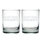 14oz LSU Tigers Slogan Etched DOF 2 Pack