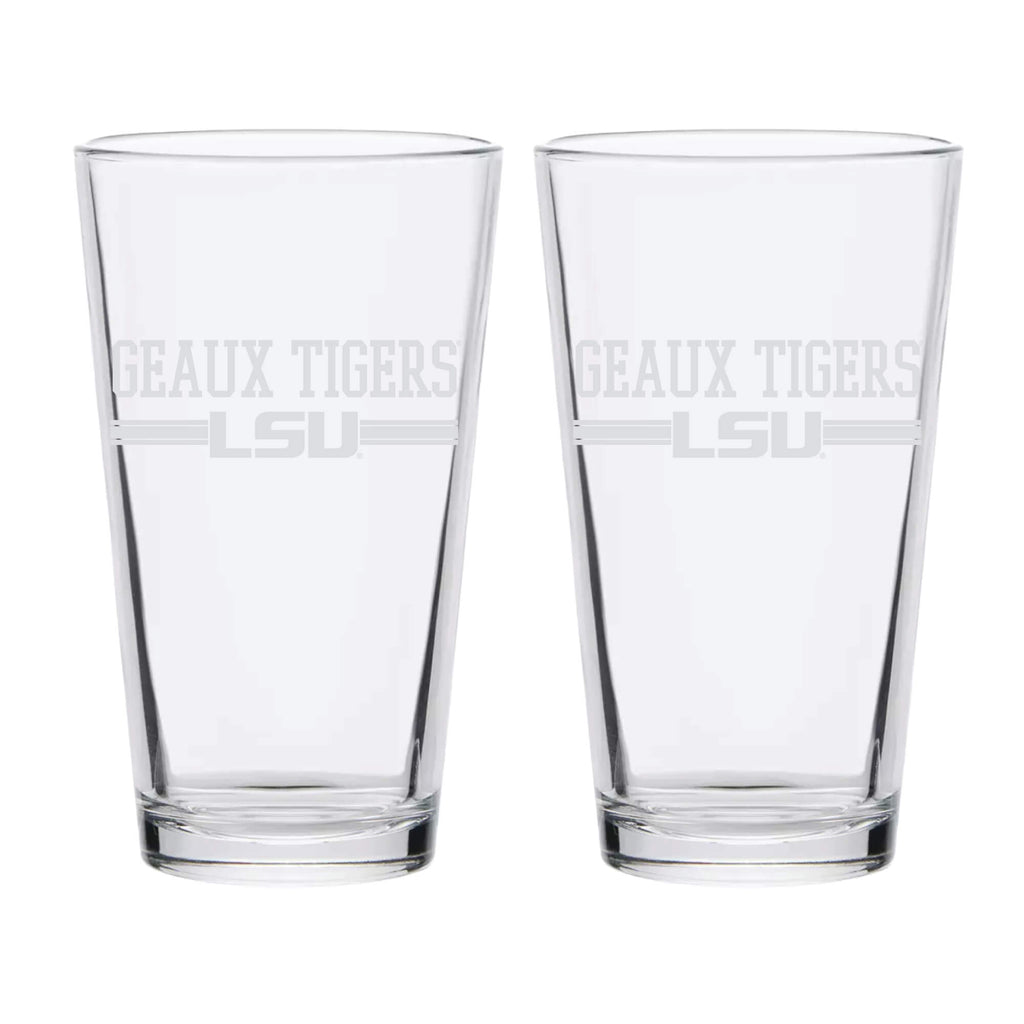 16oz LSU Tigers Etched Slogan Pint 2 Pack