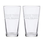 16oz LSU Tigers Etched Slogan Pint 2 Pack