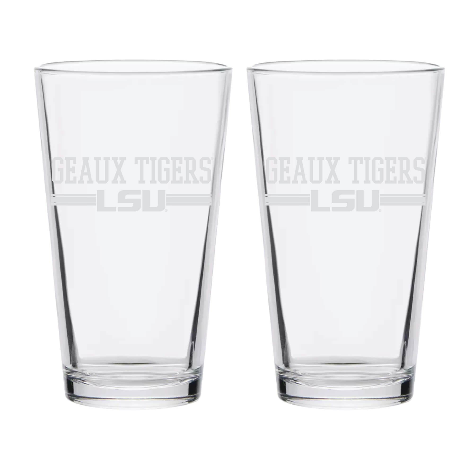 16oz LSU Tigers Etched Slogan Pint 2 Pack