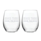 21oz LSU Tigers Etched Slogan Stemless 2 Pack