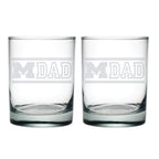 14oz Michigan Wolverines Etched Dad DOF 2 Pack